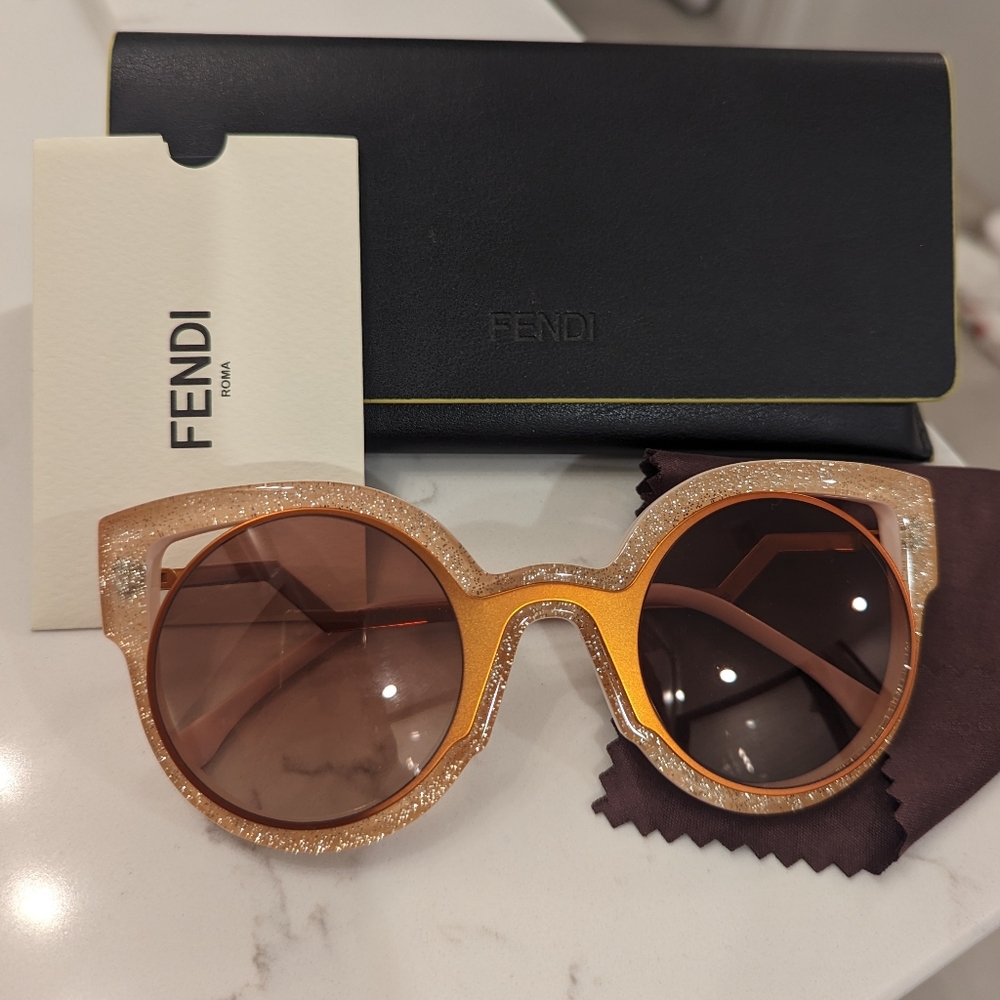 Fendi Metallic Orange/Pink Glitter Paradeyes Sunglasses